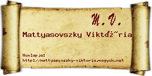 Mattyasovszky Viktória névjegykártya